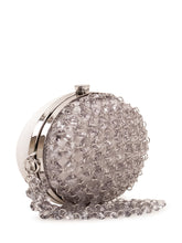 SELF-PORTRAIT - Oval Crystal Embellished Clutch - Silver - LIDIASHOPPING® - Official Website