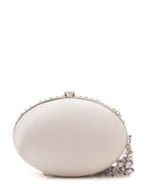 SELF-PORTRAIT - Oval Crystal Embellished Clutch - Silver - LIDIASHOPPING® - Official Website