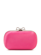 SELF-PORTRAIT - Satin Clutch with Bow Closure - Pink - LIDIASHOPPING® - Official Website
