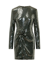 ROTATE - Mini Abito con Paillettes e Drappeggio - Verde - LIDIASHOPPING® - Official Website
