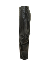 ROTATE - Wide Leg Pants with Gathered Details - Black - LIDIASHOPPING® - Official Website