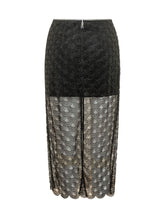 ROTATE - Midi Skirt with Fan Pattern Embroidery - Black - LIDIASHOPPING® - Official Website
