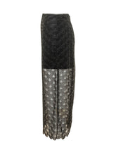 ROTATE - Midi Skirt with Fan Pattern Embroidery - Black - LIDIASHOPPING® - Official Website