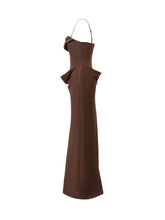 ROTATE - Abito Lungo con Drappeggio - Marrone - LIDIASHOPPING® - Official Website