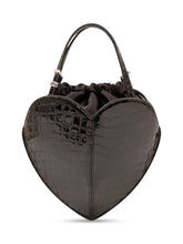 ROTATE - Heart Bag with Crocodile Effect - Black - LIDIASHOPPING® - Official Website