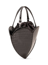 ROTATE - Heart Bag with Crocodile Effect - Black - LIDIASHOPPING® - Official Website