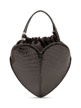 ROTATE - Heart Bag with Crocodile Effect - Black - LIDIASHOPPING® - Official Website