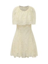SELF-PORTRAIT - Lace Mini Dress with Cape - Yellow - LIDIASHOPPING® - Official Website