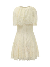 SELF-PORTRAIT - Lace Mini Dress with Cape - Yellow - LIDIASHOPPING® - Official Website