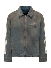 AMIRI - Lea Bones Zip Blouson - Blue - LIDIASHOPPING® - Official Website