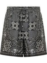 AMIRI - Shorts Check a Stampa Bandana - Nero - LIDIASHOPPING® - Official Website