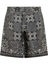 AMIRI - Shorts Check a Stampa Bandana - Nero - LIDIASHOPPING® - Official Website