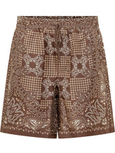 AMIRI - Shorts Check a Stampa Bandana - Marrone - LIDIASHOPPING® - Official Website