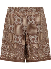 AMIRI - Shorts Check a Stampa Bandana - Marrone - LIDIASHOPPING® - Official Website