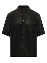 AMIRI - Camicia Traforata a Maniche Corte - Nero - LIDIASHOPPING® - Official Website