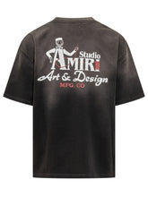 AMIRI - T-shirt Oversize con Stampa Grafica - Nero - LIDIASHOPPING® - Official Website