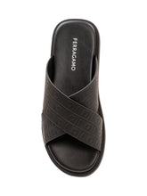 FERRAGAMO - Criss Cross Slide Sandals - Black | Lidia Shopping | Official Website