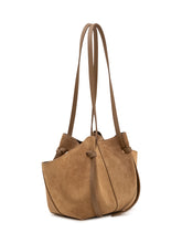 YUZEFI - Suede Tote Bag with Double Handles - Green - LIDIASHOPPING® - Official Website