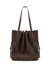YUZEFI - Scallop Tote con Coulisse - Marrone - LIDIASHOPPING® - Official Website