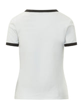 KENZO - T-shirt Aderente con Bordi a Contrasto e Logo - Bianco - LIDIASHOPPING® - Official Website