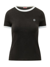 KENZO - T-shirt Aderente con Bordi a Contrasto e Logo - Nero - LIDIASHOPPING® - Official Website