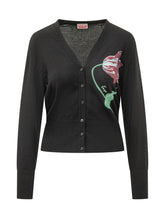 KENZO - Tulip Cardigan with Floral Print - Black - LIDIASHOPPING® - Official Website