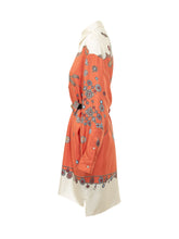 VERSACE - Shirt Dress with Ornamental Print - Orange - LIDIASHOPPING® - Official Website