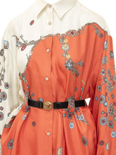VERSACE - Shirt Dress with Ornamental Print - Orange - LIDIASHOPPING® - Official Website