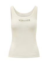 VERSACE - Tank Top con Logo - Beige - LIDIASHOPPING® - Official Website