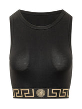 VERSACE - Top Corto con Fascia Decorata - Nero | Lidia Shopping ® | Official Website