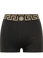 VERSACE - Shorts con Vita Elasticizzata - Nero - LIDIASHOPPING® - Official Website