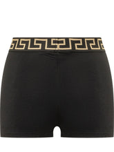 VERSACE - Shorts con Vita Elasticizzata - Nero - LIDIASHOPPING® - Official Website