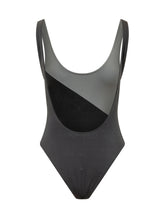VERSACE - Costume Intero con Motivo Diagonale - Nero - LIDIASHOPPING® - Official Website