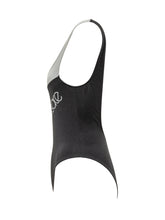VERSACE - Costume Intero con Motivo Diagonale - Nero - LIDIASHOPPING® - Official Website