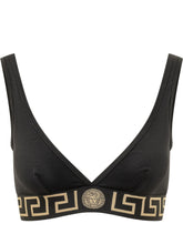 VERSACE - Bralette con Fascia Logo - Nero - LIDIASHOPPING® - Official Website