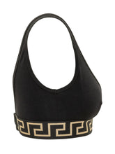 VERSACE - Bralette con Fascia Logo - Nero - LIDIASHOPPING® - Official Website