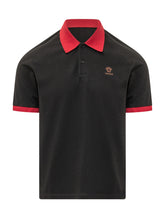 VERSACE - Polo con Collo a Contrasto - Nero - LIDIASHOPPING® - Official Website
