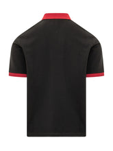 VERSACE - Polo con Collo a Contrasto - Nero - LIDIASHOPPING® - Official Website