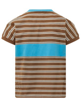 VERSACE - T-shirt a Righe con Logo - Marrone - LIDIASHOPPING® - Official Website