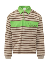 VERSACE - Polo a Righe con Logo - Multicolore - LIDIASHOPPING® - Official Website