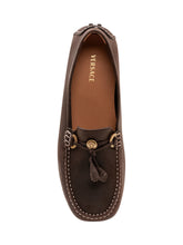 VERSACE - Mocassino Driver con Laccio - Marrone - LIDIASHOPPING® - Official Website
