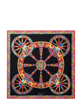 DOLCE & GABBANA - Square Scarf with Wheel Print - Multicolor - LIDIASHOPPING® - Official Website