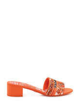 DOLCE & GABBANA - Ciabatta con Tacco e Fascia Ricamata - Arancione - LIDIASHOPPING® - Official Website