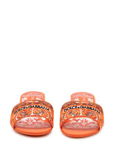 DOLCE & GABBANA - Ciabatta con Tacco e Fascia Ricamata - Arancione - LIDIASHOPPING® - Official Website