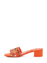DOLCE & GABBANA - Ciabatta con Tacco e Fascia Ricamata - Arancione - LIDIASHOPPING® - Official Website