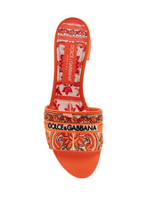 DOLCE & GABBANA - Ciabatta con Tacco e Fascia Ricamata - Arancione - LIDIASHOPPING® - Official Website