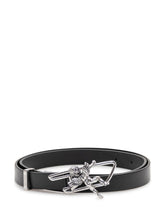DIESEL - Cintura D Line con Fibbia Angelo - Nero - LIDIASHOPPING® - Official Website