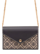 TORY BURCH - Monogram Chain Wallet - Black - LIDIASHOPPING® - Official Website