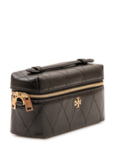 TORY BURCH - Charlie Quilted Vanity Case - Black - LIDIASHOPPING® - Official Website