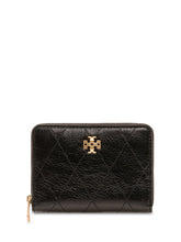 TORY BURCH - Charlie Quilted Zip Wallet - Black - LIDIASHOPPING® - Official Website